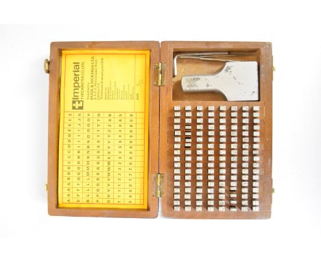 Pryor Sheffield 3/16 number and letter punch set with holder etc, in original box with Imperial Typewriter Co. Ltd. Buck &amp