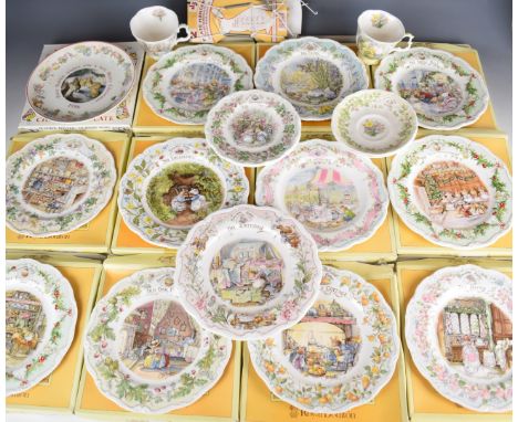 A group of Royal Doulton Brambly Hedge collectors plates, comprising 2005,  2004, 2003, 2002, 2001, 2000, 1999, The Wedding, The Birthday, 25th  Anniversary, and Poppy's Babies. (11)