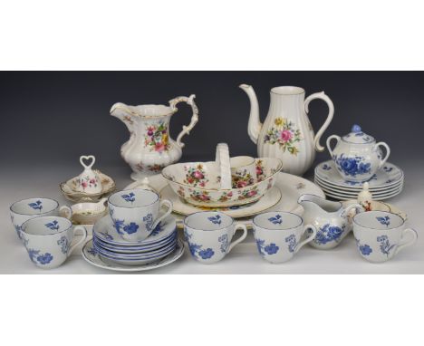 Royal Worcester oval platter decorated in the Watteau pattern together with further Royal Worcester, Hammersley and Spode Fon