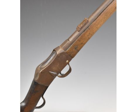 Enfield Martini-Henry Mark II .577/450 2-band carbine rifle with lock stamped 'VR Enfield 1872 II', pop-up ladder sights, bra