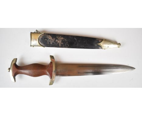 German WW2 Nazi Third Reich SA dagger with eagle emblem to grip, Gust Weyersberg Solingen and maker's mark to ricasso, motto 