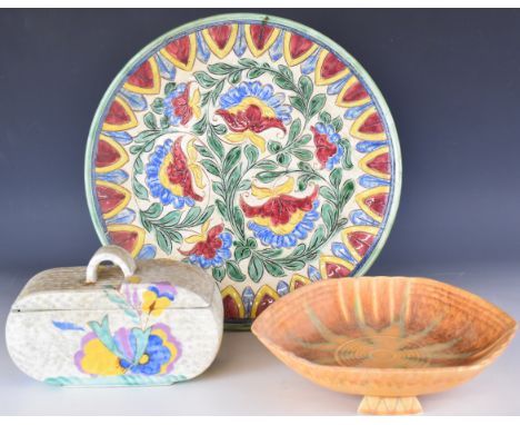 Collection of decorative Beswick ware including a large Venetian charger, Art Deco dish, biscuit barrel etc