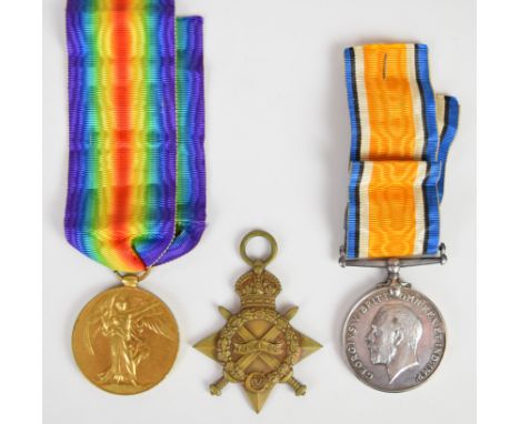 British Army WW1 medal trio comprising 1914/1915 Star, War Medal and Victory Medal named to 22411 Pte T J Williams, South Wal