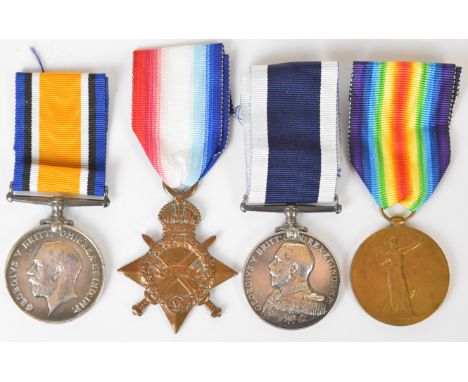 Royal Navy WW1 medal group of four comprising 1914/1915 Star, War Medal, Victory Medal and Long Service and Good Conduct Meda