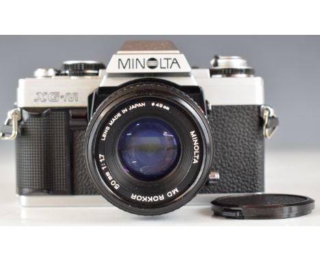 Minolta XG-M 35mm SLR camera, with Rokkor 50mm 1:1.7 lens