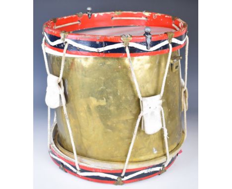 Military drum by A F Mathews Ltd London, dated 1947 with broad arrow mark, also marked 1407 and 1 over 354, height 37cm&nbsp;