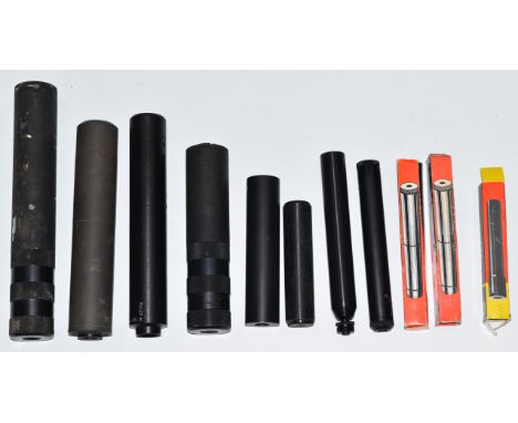 Fourteen various rifle sound moderators including Parker-Hale, Unique, Nielsen etc, three in original boxes.&nbsp;PLEASE NOTE
