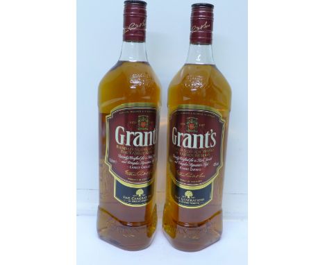 Two bottles of Grant's blended Scotch whisky