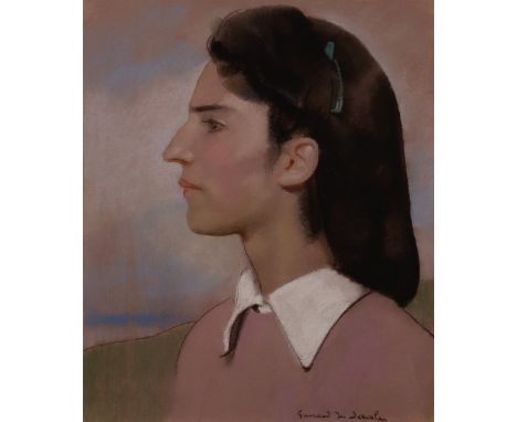 Lucien Victor Guirand de Scévola,  French 1871-1950 -   Portrait of a woman in profile;   pastel on paper, signed lower right