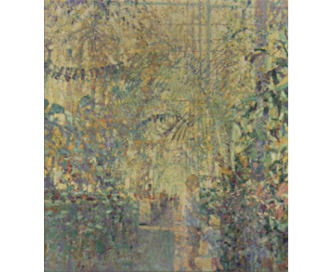 Arthur Karl Maderson, Irish/British b.1942 - The Hothouse, Kew Gardens; oil on panel, signed lower right 'A.K. Maderson', sig