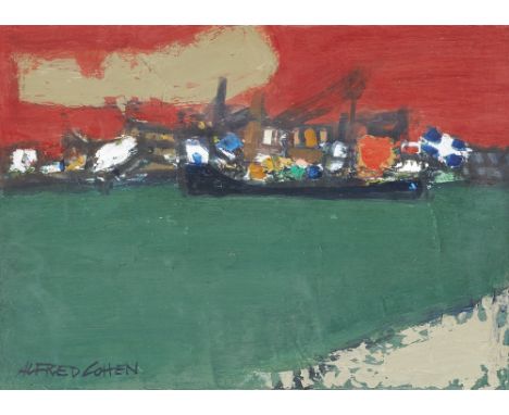 Alfred Cohen,  American/British 1920-2001 -   Wells Quay, 1978;   oil on canvas panel, signed lower left 'ALFRED COHEN', titl