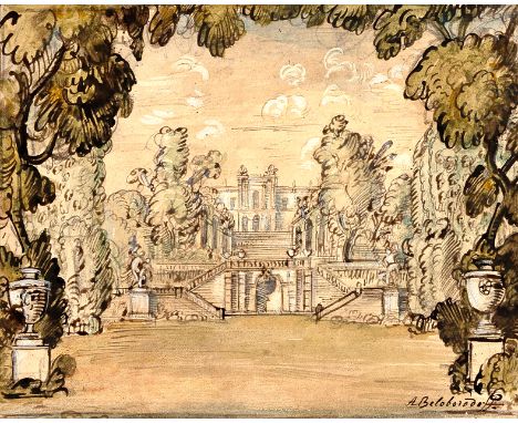 Andrei Yakovlevich‏ Beloborodoff, Russian 1886-1965 - A Design for an Open-Air theatre at Ivy House, Golders Green, Home Of A