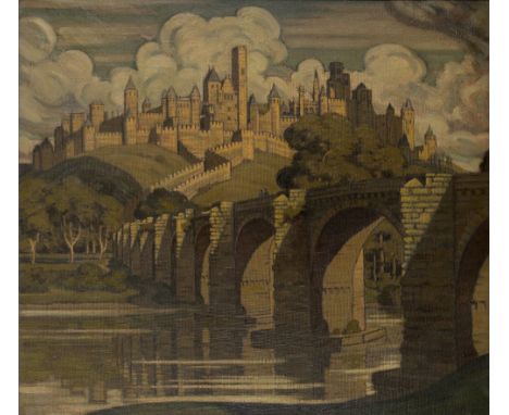 Sir Claude Francis Barry RBA,  British 1883-1970 -  Carcassonne;  oil on canvas, signed lower right 'F Barry', signed and tit