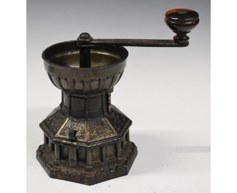 Christopher Dresser late 19th or early 20thC Archibald Kendrick and Sons cast iron coffee grinder in the form of York Minster