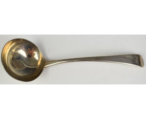 Peter, Ann &amp; William Bateman Georgian hallmarked silver sauce ladle, London 1802, length 18cm, weight 51g