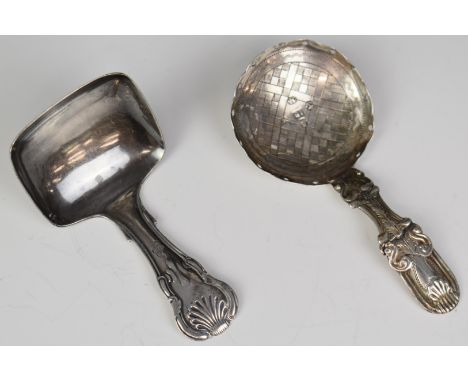 Two hallmarked silver caddy spoons, one Georgian, Birmingham 1820, maker&nbsp;John Bettridge, the other Birmingham 1844, make