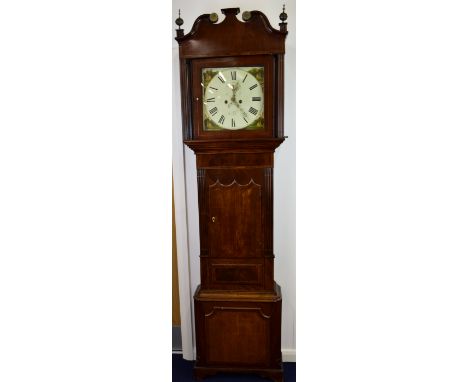 John Davies Chester Georgian longcase clock, the oak and mahogany case housing the 8 day movement, with white painted dial an