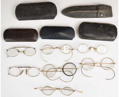 Seven sets of rolled gold and similar vintage spectacles, some in original boxes