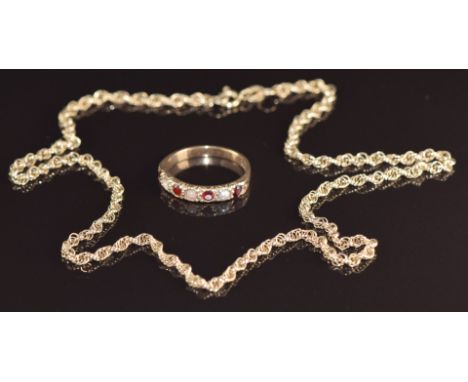 A 9ct gold chain and 9ct gold ring, 6g&nbsp;