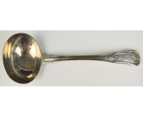 Irish Victorian hallmarked silver King's pattern sauce ladle, Dublin but marks indistinct, length 18cm, weight 75g