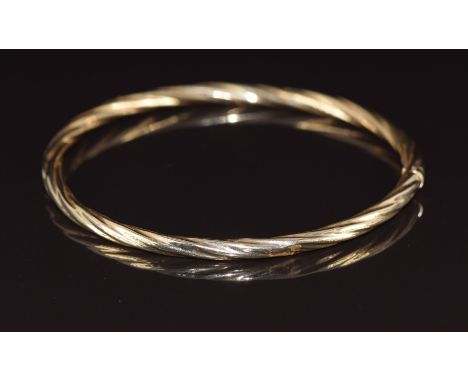 A 9ct gold rope twist bangle, 3.4g, 6.2cm