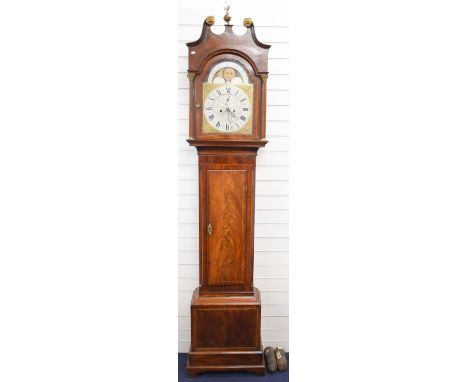 Z. Bullock, Box, likely Corsham, Wiltshire Georgian mahogany longcase clock with silvered chapter ring, subsidiary seconds di