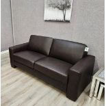Brand new & boxed ATS Boston 3 + 1 + 1 static leather suite in Chocolate.