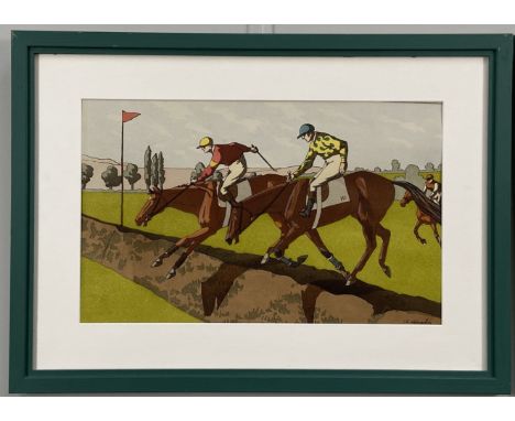 Charles Ancelin, French (1863-1940), a set of five horse racing prints, lithograph, framed and glazed as a set