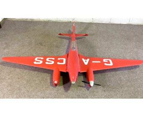 A vintage De Havilland DH-88 Comet 'Grosvenor House' model aeroplane, wings marked G-A CSS, probably originally radio control