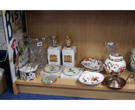 VARIOUS CERAMICS, GLASS, COPPER, etc, to include 'Bisto' enamel sign, Masons 'Brown Velvet' and 'Applique', Goebel etc 
