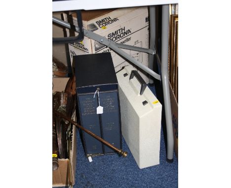 A BOXED SET 'THE COMPACT EDITION OF THE OXFORD ENGLISH DICTIONARY', two volumes, (missing magnifying glass), together with tw