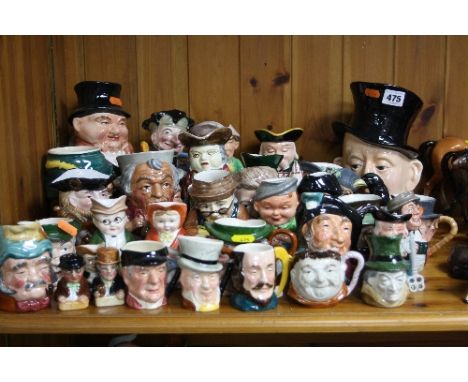 A COLLECTION OF CHARACTER AND TOBY JUGS, to include Beswick 'Micawber' No 310, style one, variation two (black hat and coat),