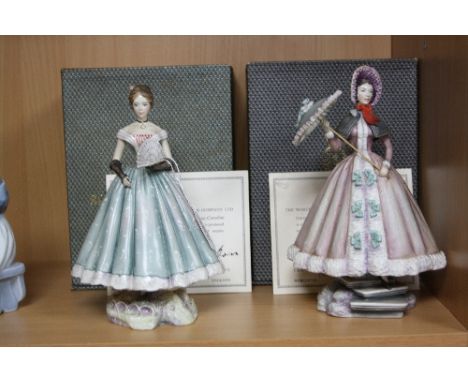 TWO BOXED LIMITED EDITION ROYAL WORCESTER FIGURES FROM VICTORIAN SERIES, 'Caroline', No 361/500 and 'Beatrice' No 29/500, bot