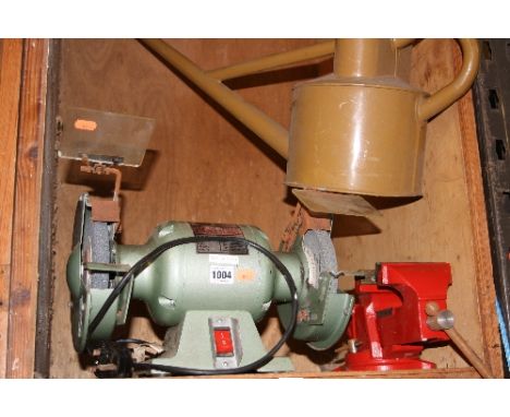AN SIP 6' BENCH GRINDER, a small vice and a watering can (3)