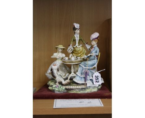 A BOXED LIMITED EDITION ROYAL WORCESTER FIGURE GROUP FROM VICTORIAN SERIES, 'The Tea Party', No 192/250, with certificate