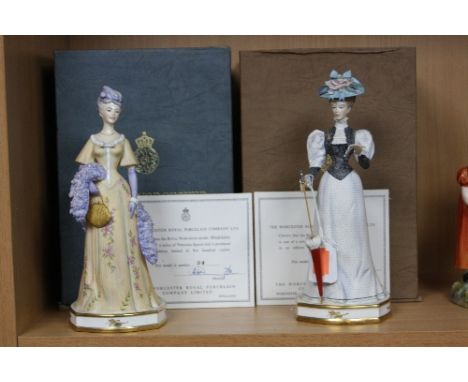 TWO BOXED LIMITED EDITION ROYAL WORCESTER FIGURES FROM VICTORIAN SERIES, 'Elizabeth' and 'Madelaine', both 34/500, with certi