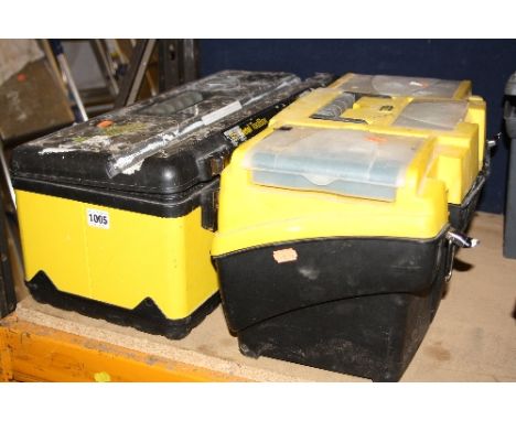 TWO STANLEY TOOL BOXES, containing various hand tools