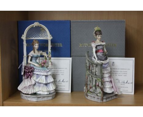TWO BOXED LIMITED EDITION ROYAL WORCESTER FIGURES FROM VICTORIAN SERIES, 'Rebecca' and 'Louisa', both No.142/500 with certifi
