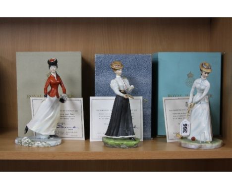 THREE BOXED LIMITED EDITION ROYAL WORCESTER FIGURES FROM VICTORIAN SERIES, 'Bridget', 'Emily', both No.131/500 and 'Marion' N