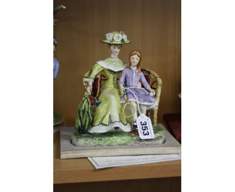 A BOXED LIMITED EDITION ROYAL WORCESTER FIGURE GROUP FROM VICTORIAN SERIES, 'Charlotte and Jane' No 136/500, with certificate