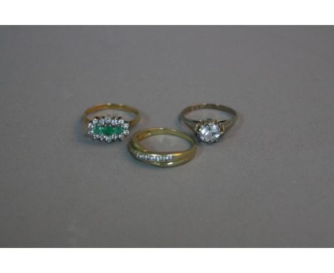 THREE 9CT DRESS RINGS, ring sizes M, N, O, approximate weight 6.5 grams