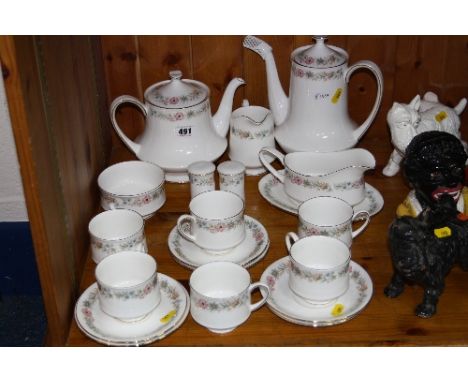 ROYAL ALBERT 'BELINDA' PART DINNERWARES, to include teapot, coffee pot, gravy boat and stand, milk jug, sugar bowl, salt and 