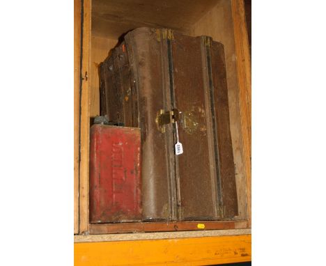 A VINTAGE TIN TRUNK, and a jerry can (2)