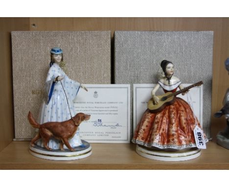 TWO BOXED LIMITED EDITION ROYAL WORCESTER FIGURES FROM VICTORIAN SERIES, 'Elaine' No 56/750 and 'Felicity' No 88/750, both wi