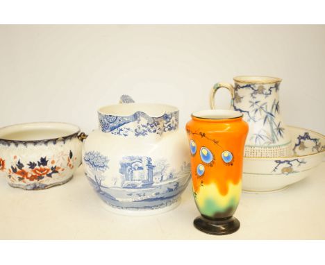 Collection of large ceramics to include victorian jug & basin 