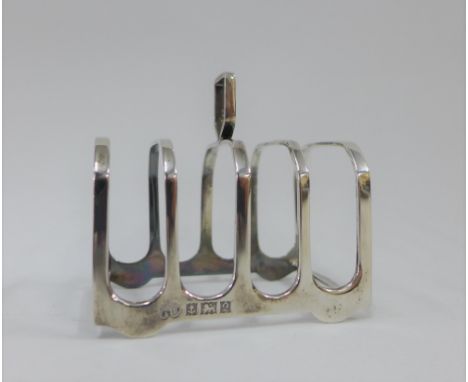 Silver toast rack, Elkington &amp; Co, Birmingham 1965,  7.5cm 