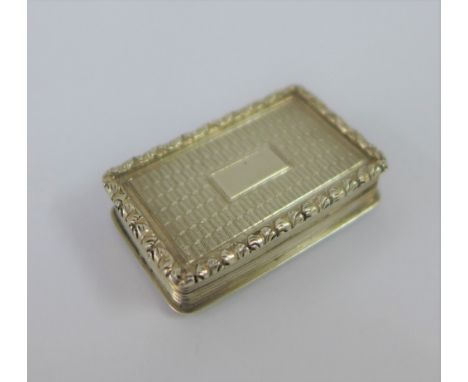 19th century silver gilt vinaigrette by Nathaniel Mills, Birmingham 1838, with pierced grill, 3.5cm 
