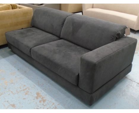 SOFA, from Chaplins model 'Ghost' in antracite alcantara, single arm, pull out adjustable seat and headrest, cost £6707 in Ju