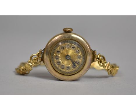 A Vintage 9ct Gold Ladies Watch with Yellow Metal Strap 