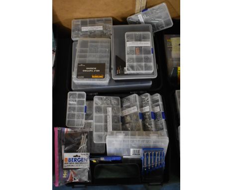 A Plastic Toolbox Containing Modelling Nuts and Bolts, Miniature Spanners and Screwdrivers, Compression Spring Selection, Sel